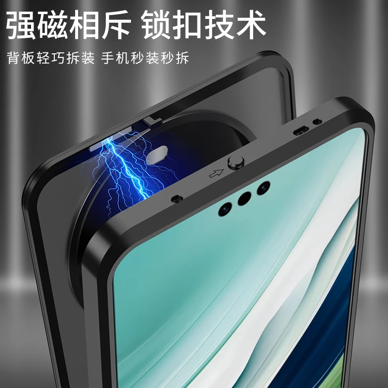 Aluminium Alloy Metal Frame For Huawei Mate 60 Pro Plus Pro+ Case Matte Acrylic Back Cover Metal Bumper Camera Lens Protector