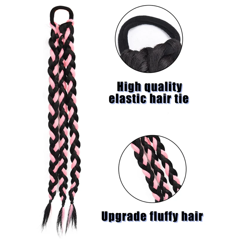 TALANG Synthetic Boxing Braids Ponytail For Women Elastic Twist Braid Rope Rubber Band Hair Accessories Heat Resistant False Ha - Image 6