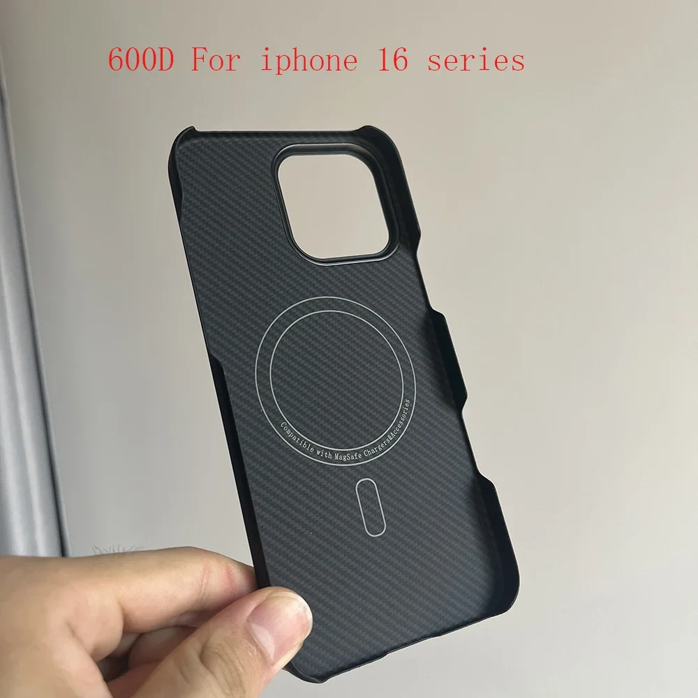 for Magnetic magsafe for iPhone 16pro max carbon fiber case lens protection aramid fiber cover for iPhone 16 pro/16 carbon fiber 3