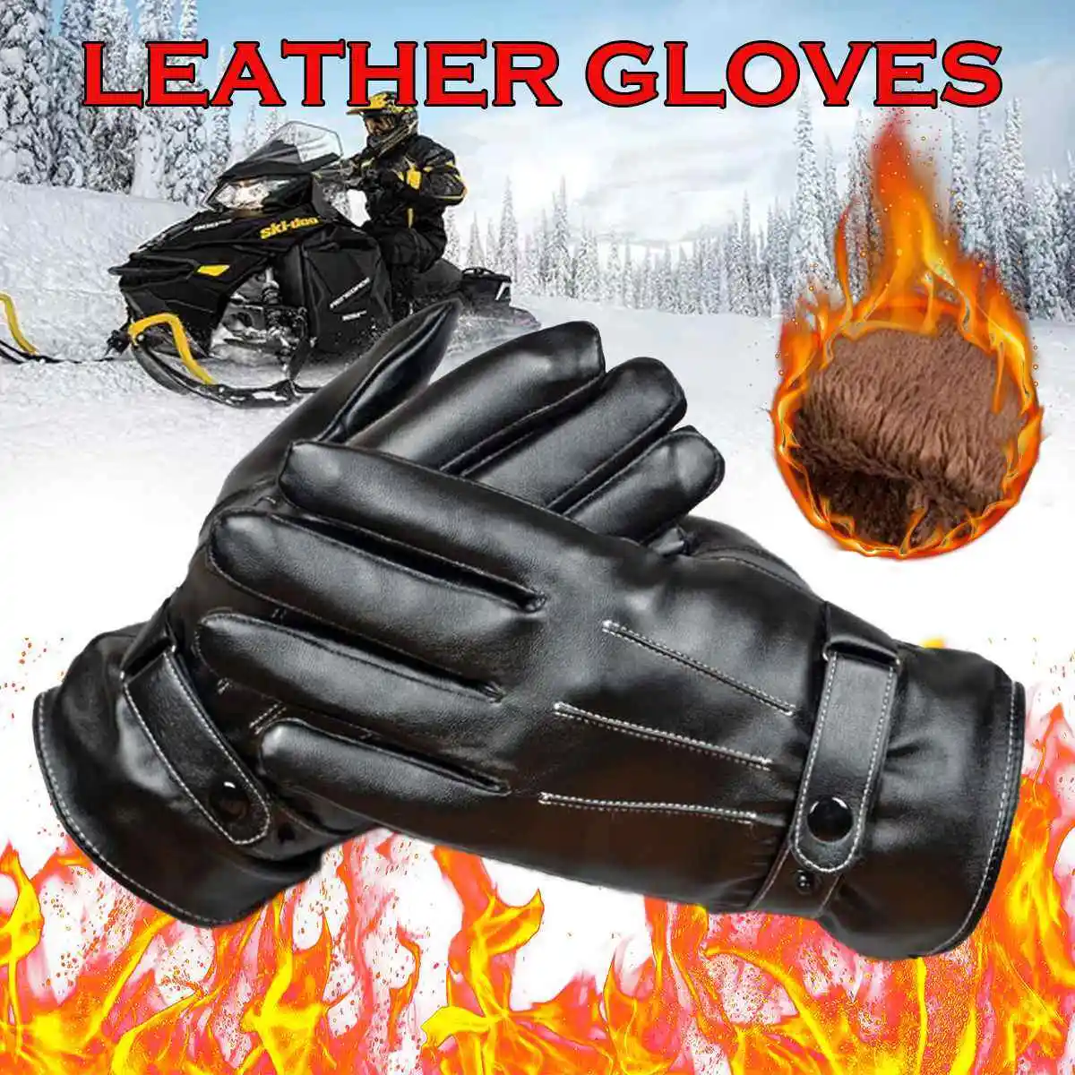 

Водонепроницаемые зимние теплые перчатки с закрытыми пальцами, противоскользящие сенсорные мотоциклетные перчатки, идея для использования на открытом воздухе, езды на велосипеде, лыжах, пеших прогулок