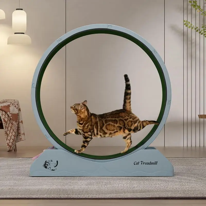 Cat Wheel Exerciser Quiet Workout Equipment For Kitten Large Cat Wheel Exerciser For Indoors Safety Kitten Treadmill With Teaser