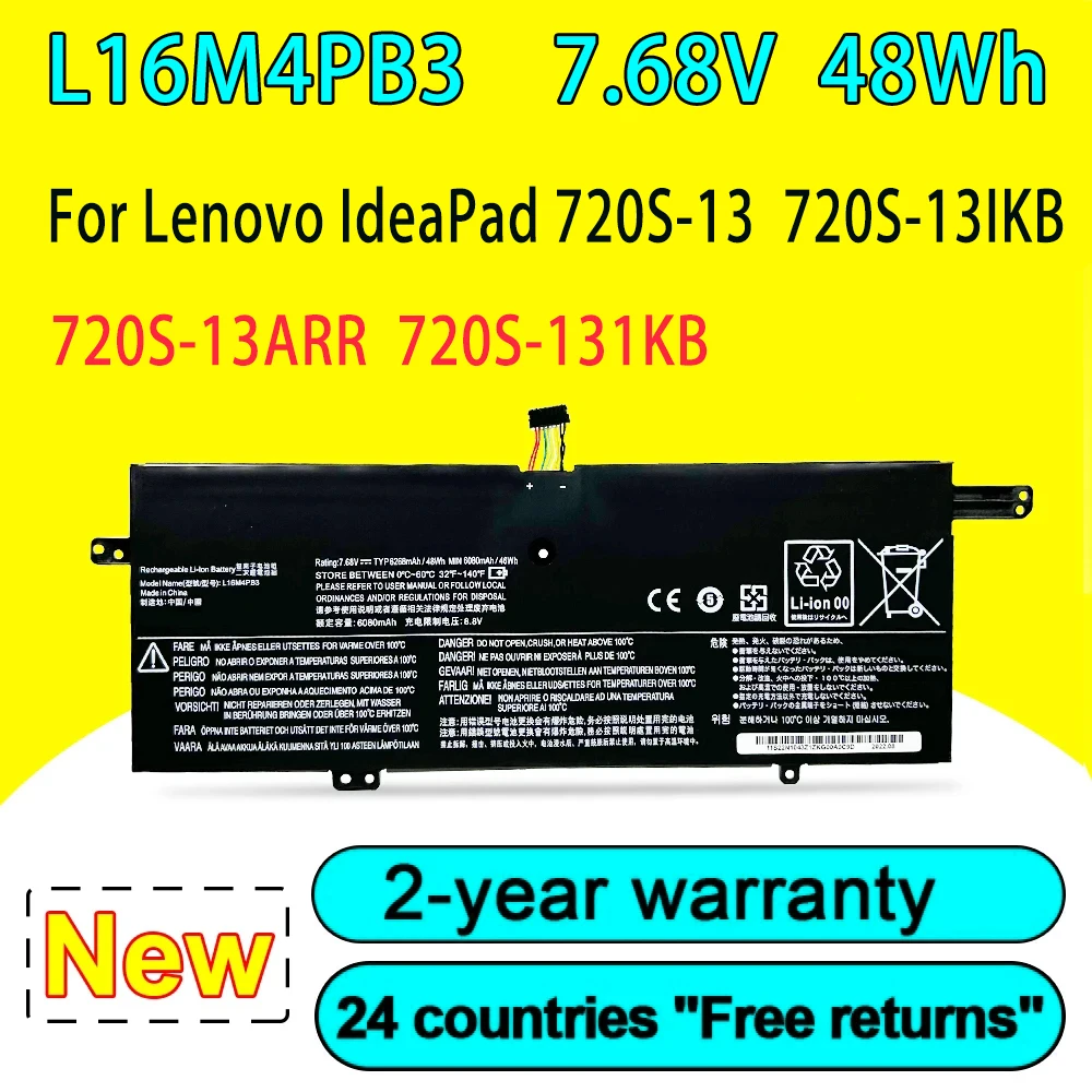

L16M4PB3 L16C4PB3 L16L4PB3 Laptop Battery For Lenovo IdeaPad 720S-13IKB 720S-13ARR 720S-131KB Serie High Quality
