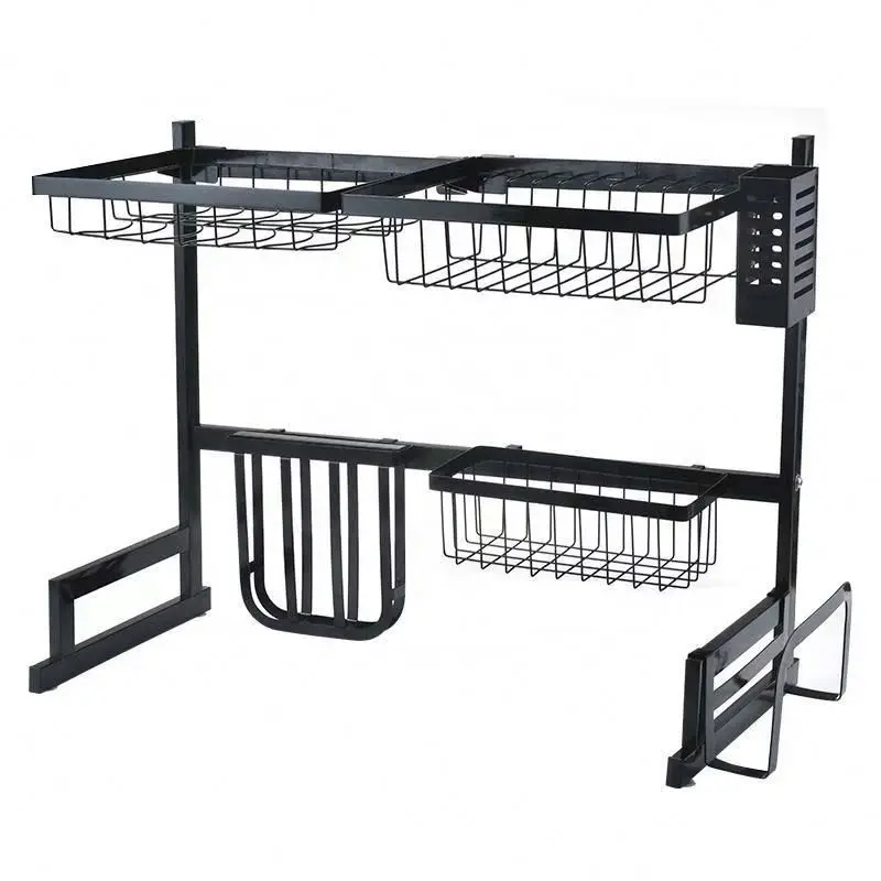 Storage Shelf Over The Sink Adjustable Dish Drying Rack For Kitchen 2 Tiers Metal Carton Storage Holders & Racks Multifunction