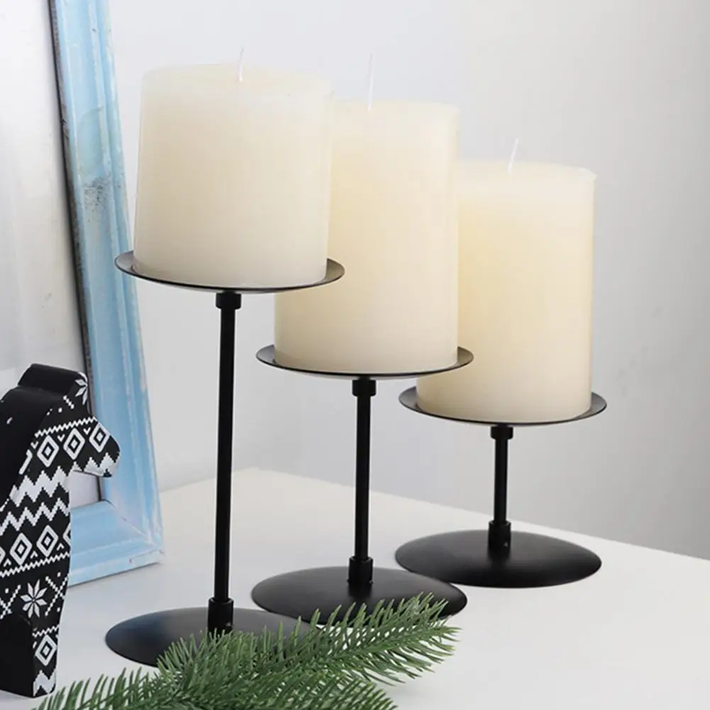 

Iron Plate Candle Holder Elegant Iron Candlestick Set for Weddings Parties Home Decor Modern Candle Holders for Housewarming