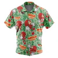 Knuckle's Sonic The Hedgehog Button UpHawaiian ShirtFashion Trend Breathable Loose Versatile Casual Sports Summer Men 1