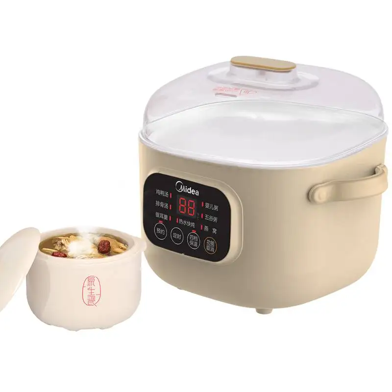 

Midea 0.8L Ceramic Electric Slow Stewer Household Multi Baby Food Porridge Dessert Cooker Stewing Cooking Pot Electric Soup Pot