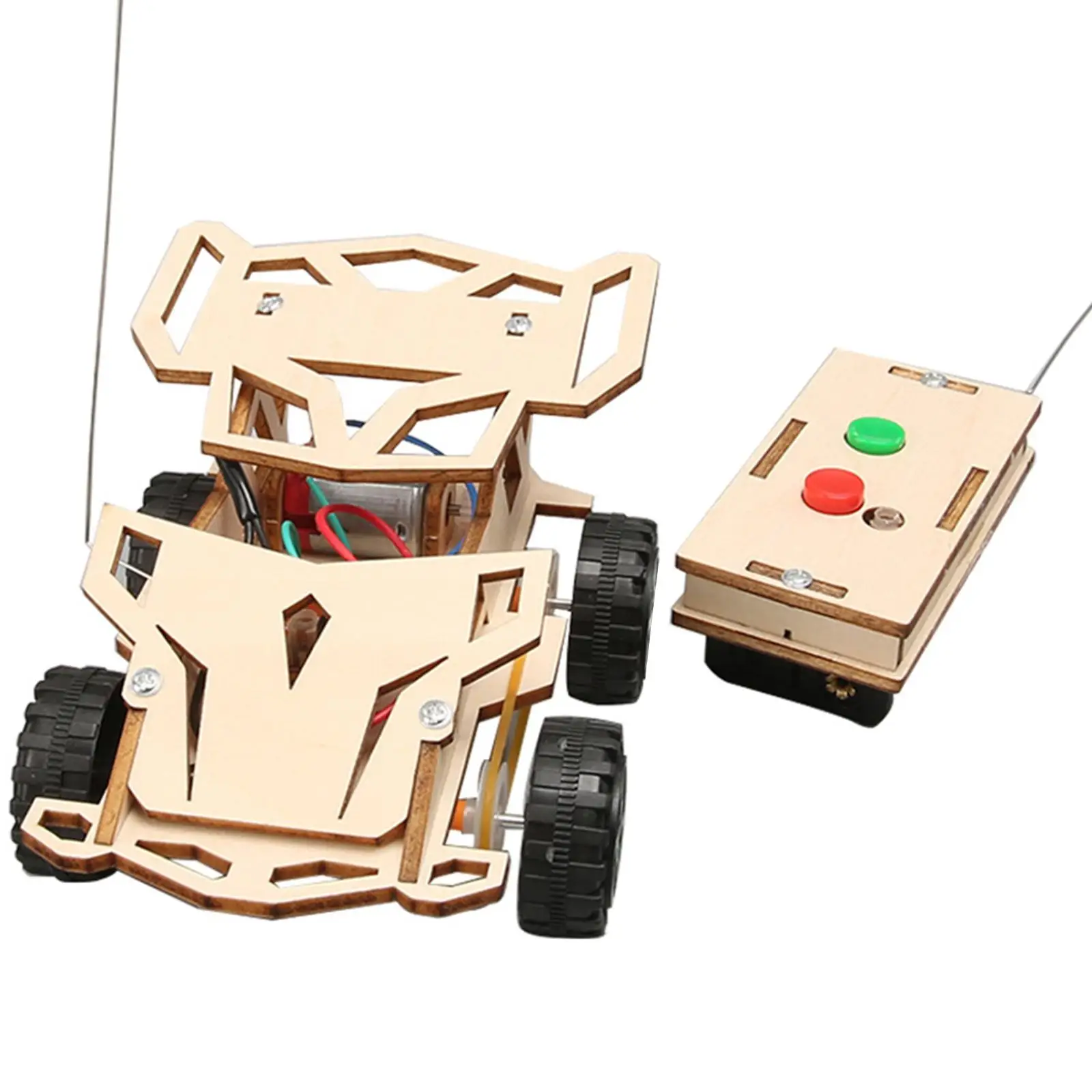 

Remote Control Car Toys Wooden Science Experiment Kits RC Car for Kids Teens