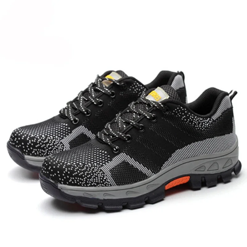 Spring Summer Work Shoes Men Fashion Mesh Breathable Steel Toe Casual Boots Labor Insurance Mens Safety Shoe