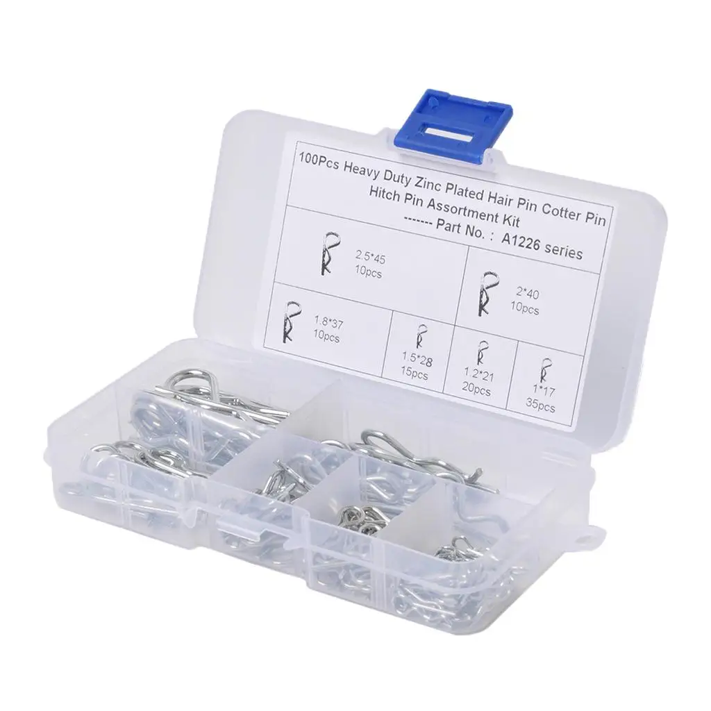 

100 pieces Hitch R Pin Clip Tool Cotter Tractor Car Trailer Lock