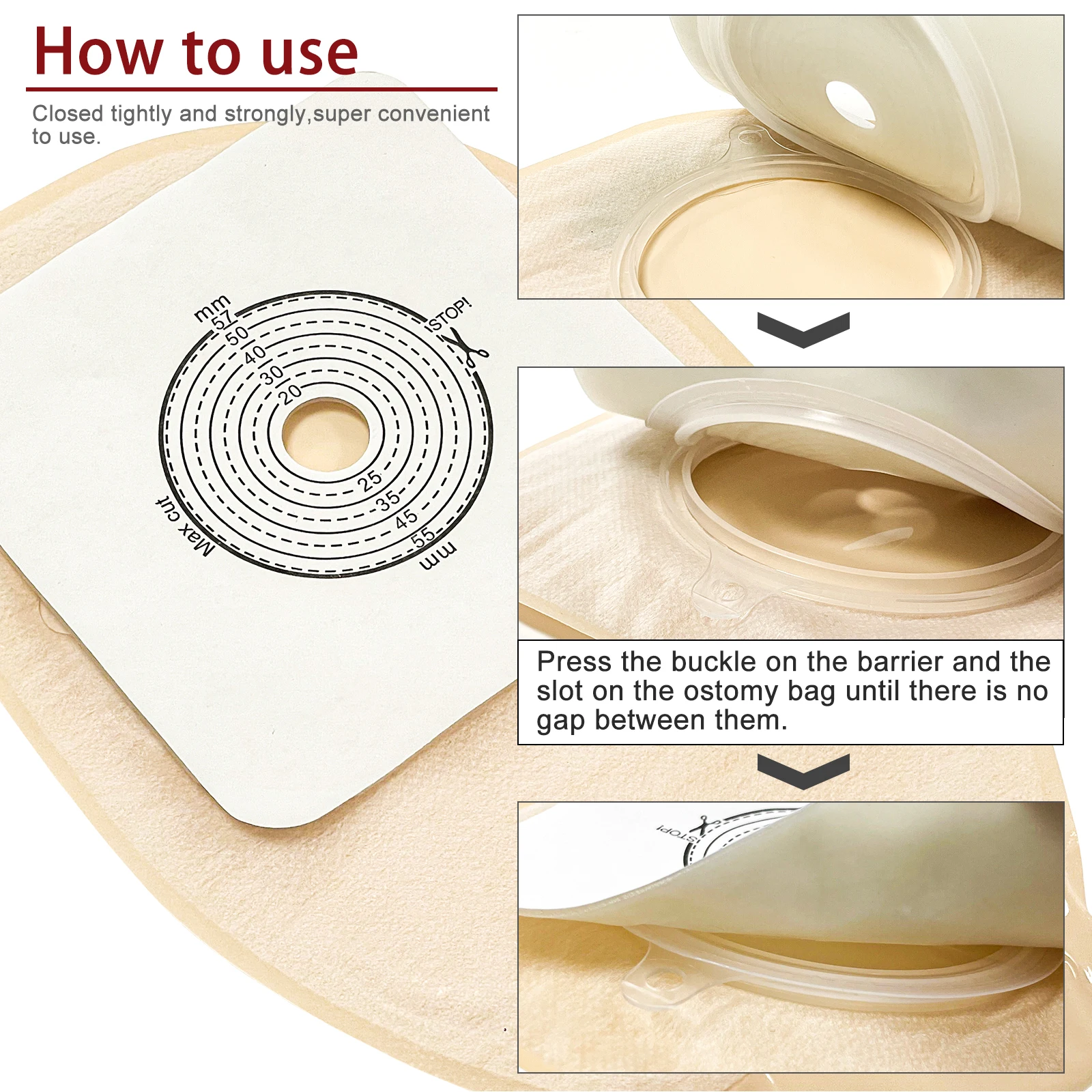 57mm 15pcs Bags 6pcs Barriers Ostomy Supplies Colostomy Bags Two Piece Drainable Pouches Hoop Look Ileostomy Stoma Care Colostomy Bags Ostomy Barrier Rings