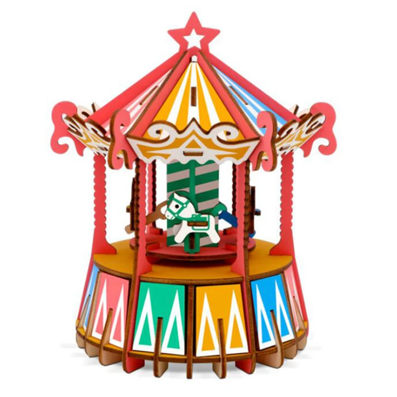 Diabelski młyn 3D drewniane Puzzle budowa drewniana układanka karuzela DIY ręczne zabawki edukacyjne dla dzieci montażowe dla dzieci dziewczynek 5 Diabelski młyn 3D drewniane Puzzle budowa drewniana układanka karuzela DIY ręczne zabawki edukacyjne dla dzieci montażowe dla dzieci dziewczynek - Image 5