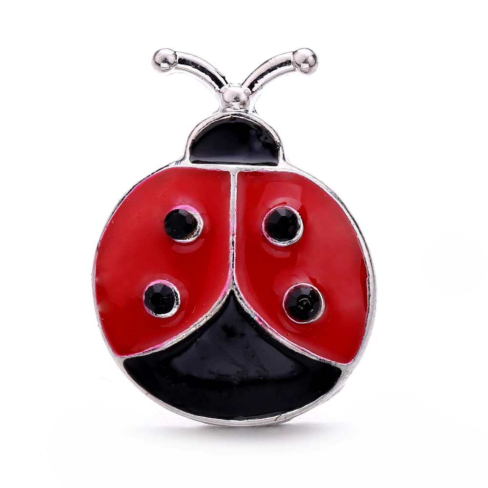 20pcs  Vintage Metal Beetle 18mm Snap Buttons Fit DIY Snaps Bracelet Necklace Jewelry