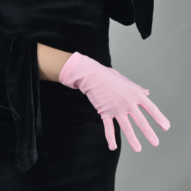 

Элегантные женские перчатки, черные, белые, фиолетовые короткие свадебные перчатки, свадебное платье, аксессуары для свадебных платьев