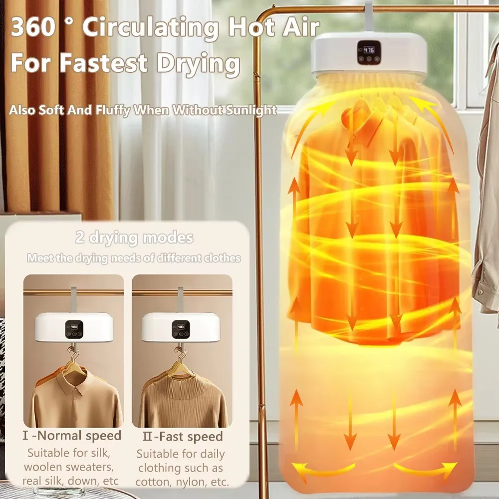 Remote Control Multifunctional Dryer Electric Clothes Home Hang Dryer Machine Clothing Dryer Portable Travel Warm Air Dryer 6