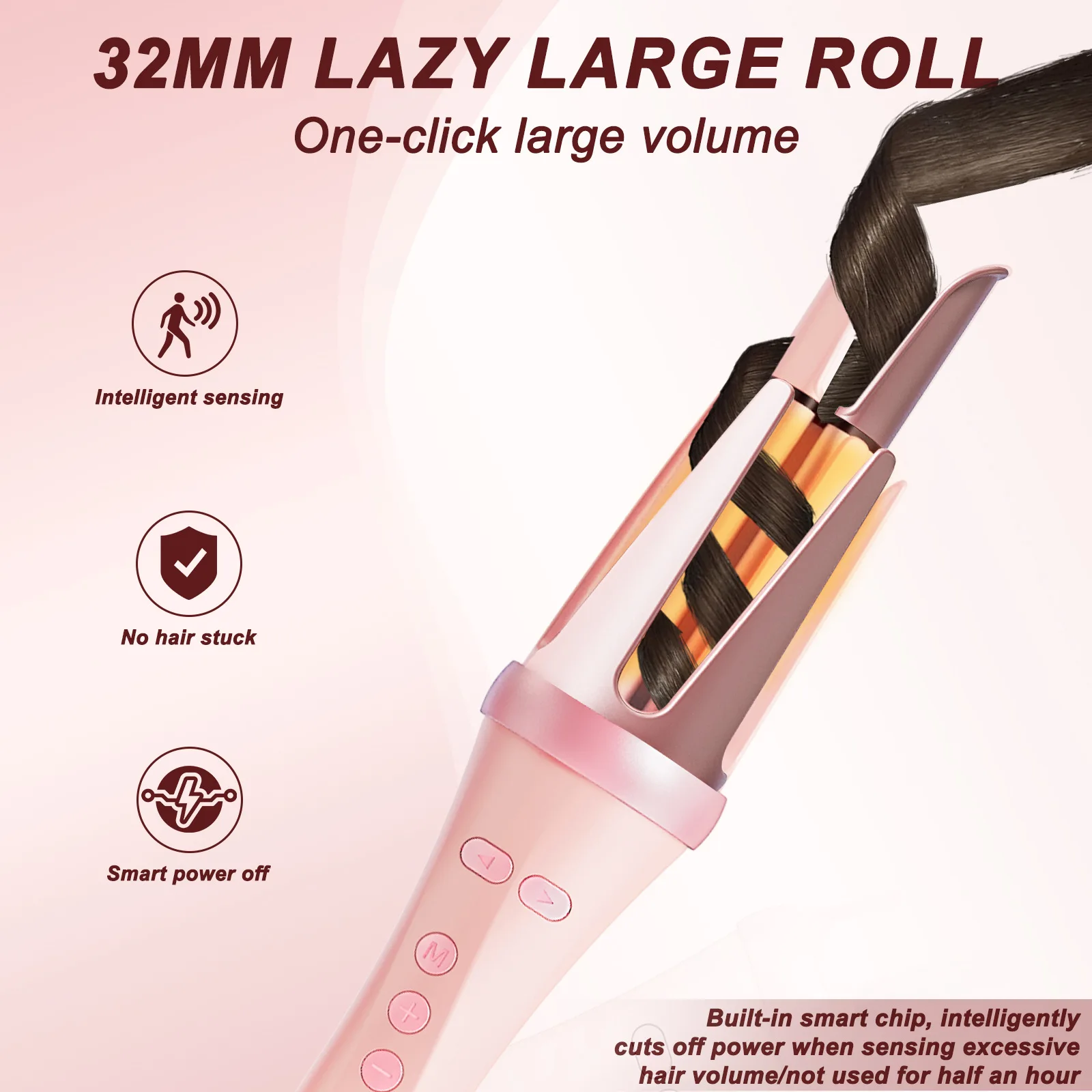 Electric Professional Negative Ion Hair Brush Fully Automatic Curling Comb with Lcd Temperature Display Hair Curling Tool Brush 3