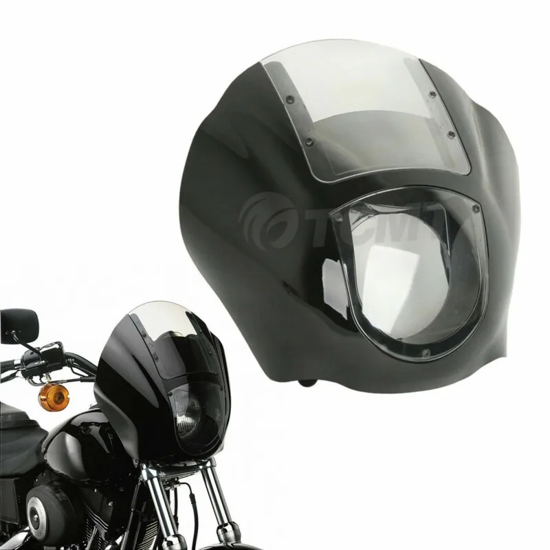 Motorcycle Quarter Fairing Windshield For Harley Sportster 88-Up Dyna 95-05 Black Clear