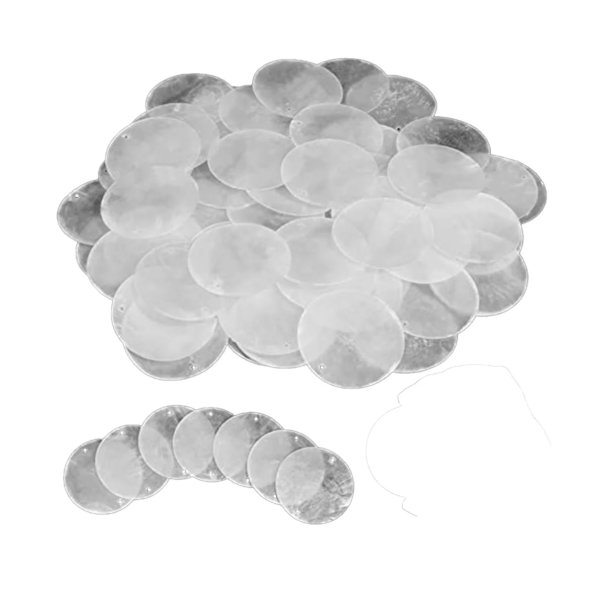 

120 Pcs Round Natural Shells Capiz Sea Shells 2 Inch Oyster Shells for Crafting with 2 Holes Sea Shell Discs