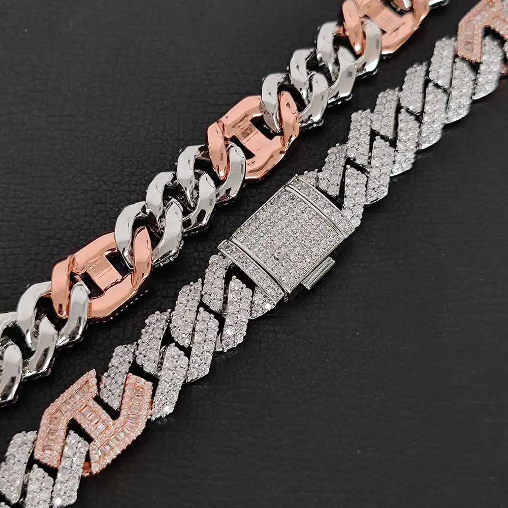 15MM Cuban Link Chain for Men Iced Out 18K Gold Plated 5A+ Zicron Necklace Diamond Miami Prong Necklace Bling Luxury Jewelry