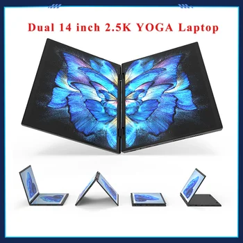 2*14 Inch YOGA Dual Screen 360° 2.5K Laptop 12th Gen Intel N95 Touch IPS Windows 11 Tablet PC 2 in 1 Notebook Computer WiFi