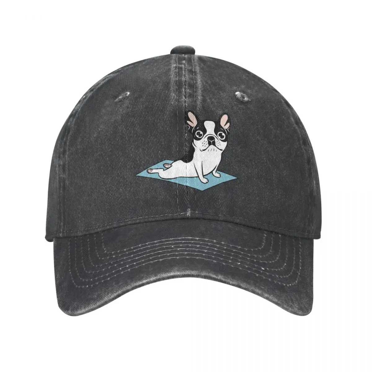 

Yoga Master Double Hooded Pied French Bulldog Baseball Cap cowboy hat Peaked cap Cowboy Bebop Hats Men and women hats