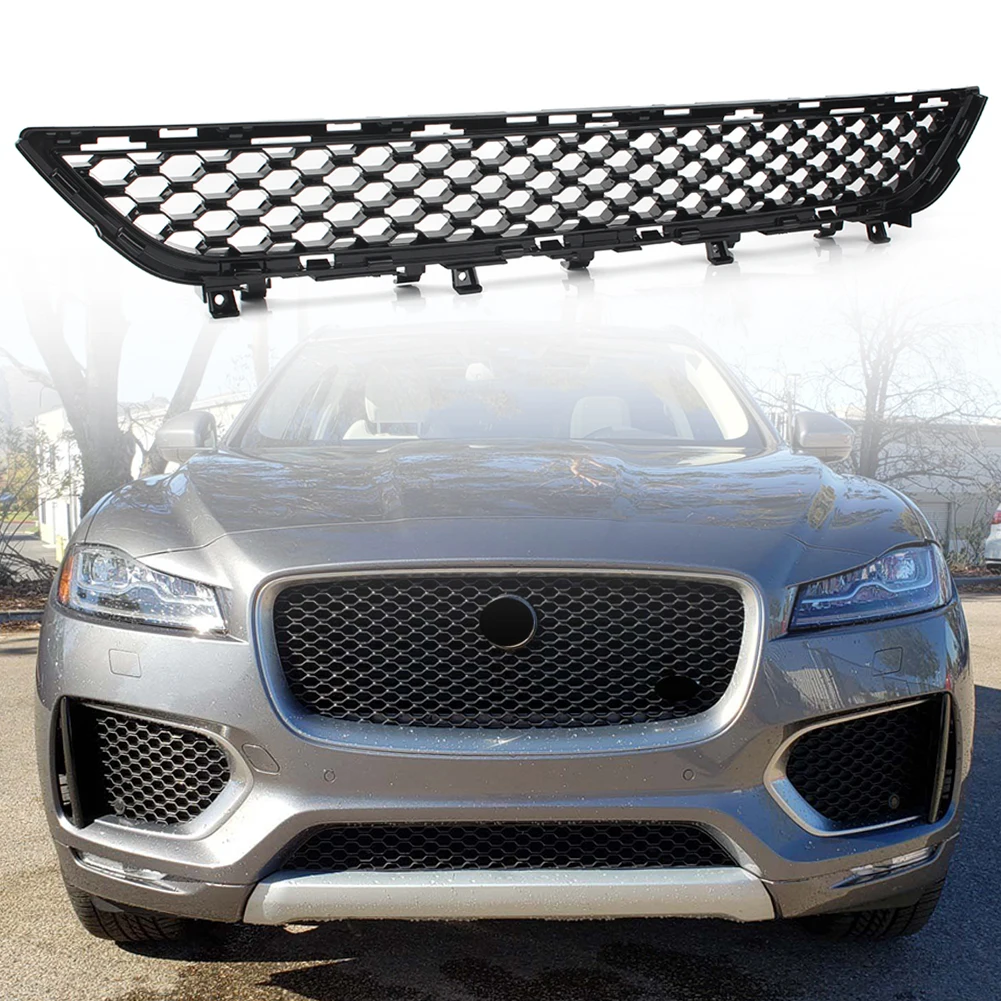 

Решетка для переднего бампера автомобиля Jaguar F-Pace, нижняя сетчатая решетка, черный T4A6255, быстрая доставка, 2016 2017 2018 2019