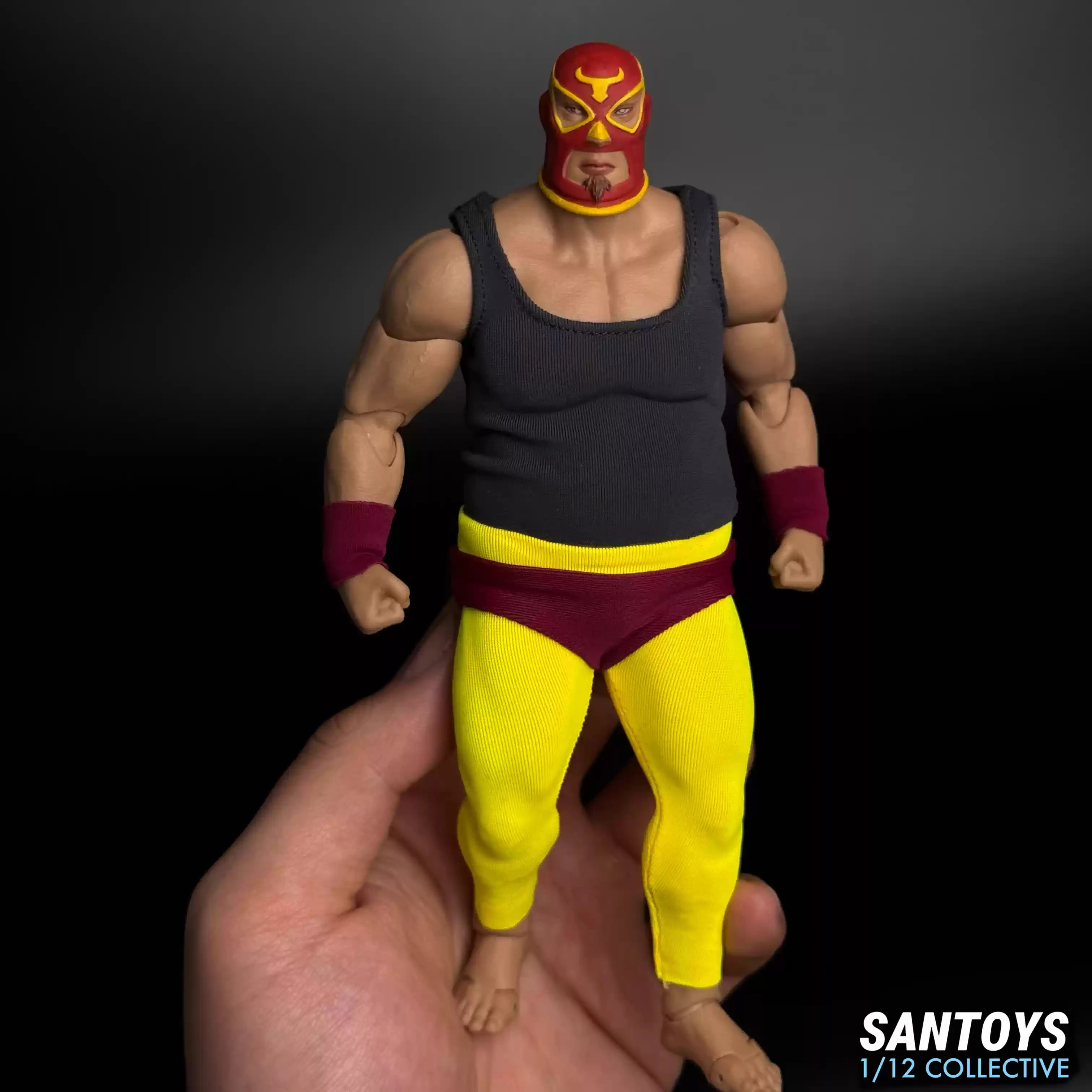 수제 SANTOYS 1/12 남성 군인 마스크 전사 탄성 타이트 손목 밴드 팬티 조끼 액세서리 6in Fat Action Figure Body용