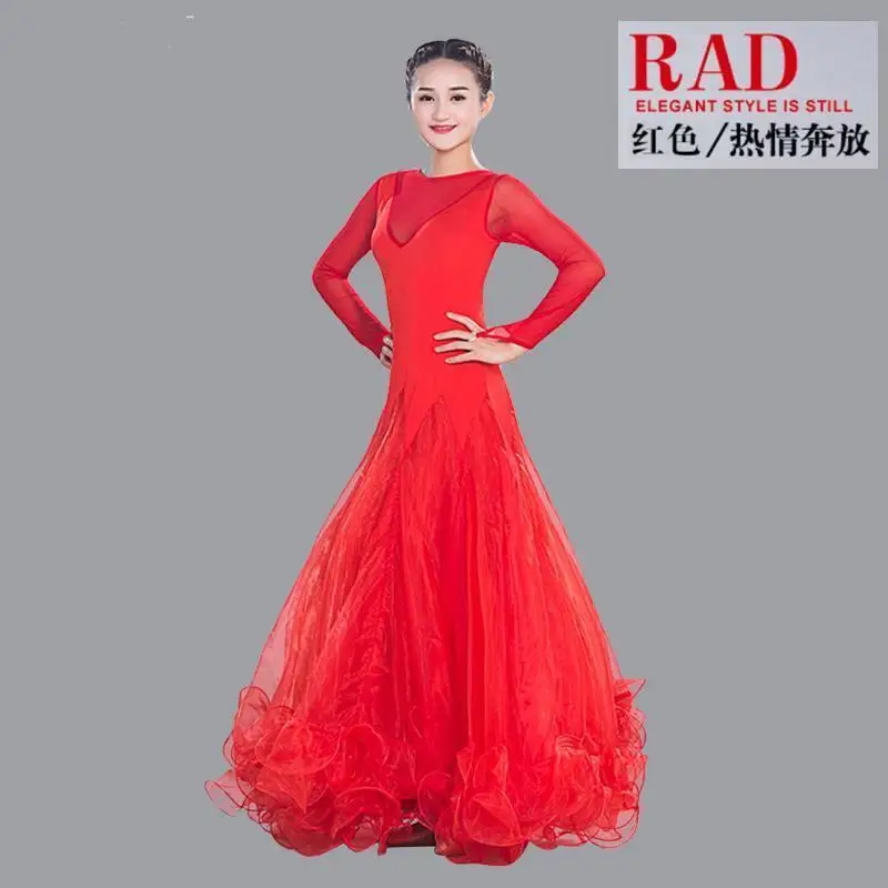 Modern Dance Dress Ballroom Dance Big Swing Dress Practice Dance National Standard Social Waltz Performance Costume