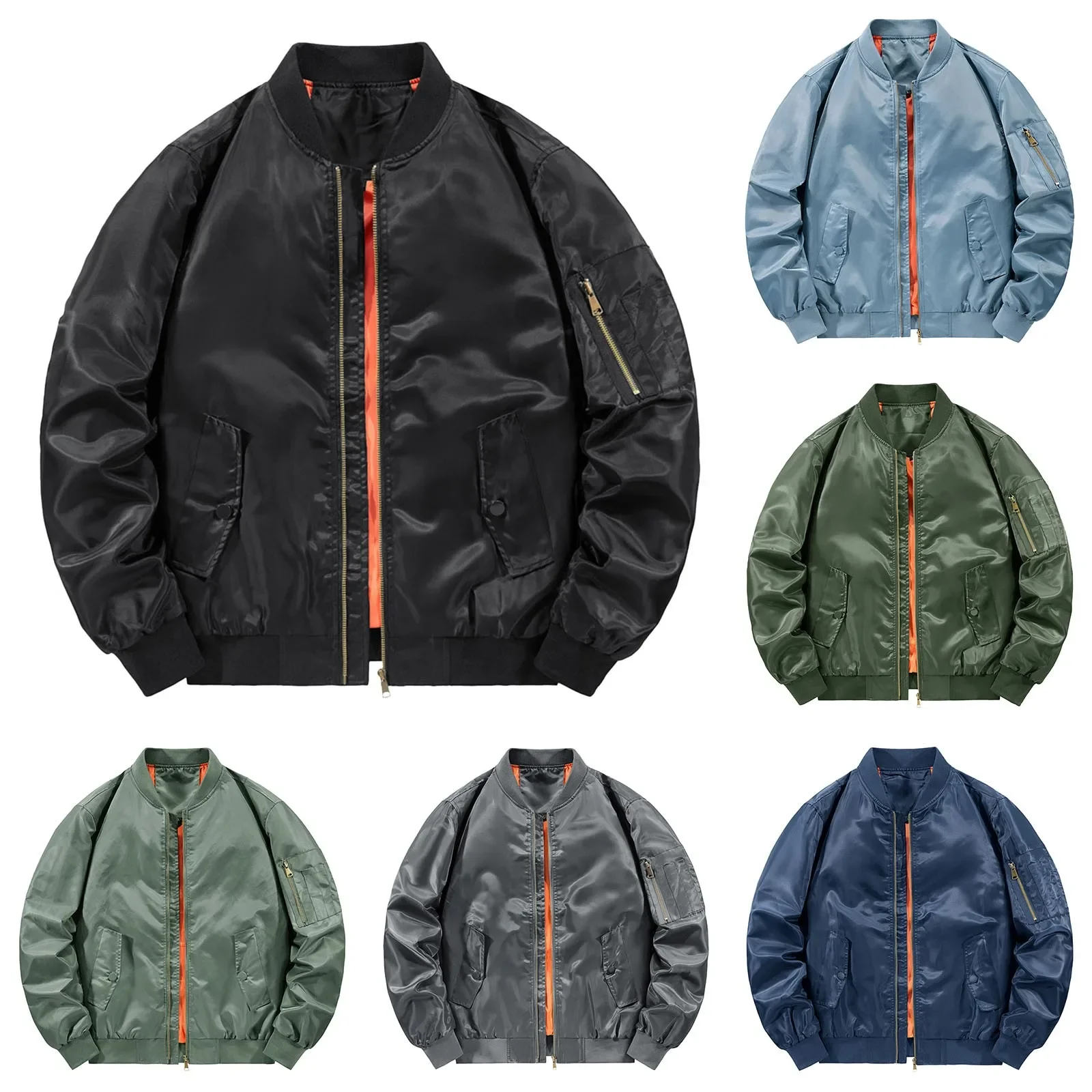 Mens Bomber Jacket  New Spring Autumn Male Baseball Jackets Pilot Men Outwear Army Green Coat Zipper Men'S Tactical Uniform - 5