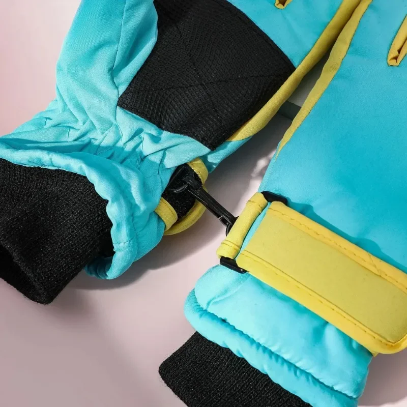 Children Kids Ski Gloves Winter Snowboard Snow Warm Glove Boys Girl Waterproof Thicken Mittens Keep Finger Warm