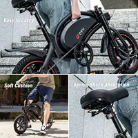 DYU D3F vélo électrique adulte pliable 250W vélo de route électrique 36V 10Ah Fatbike e-bike 14 "pneu 25 km/h vitesse maximale 5