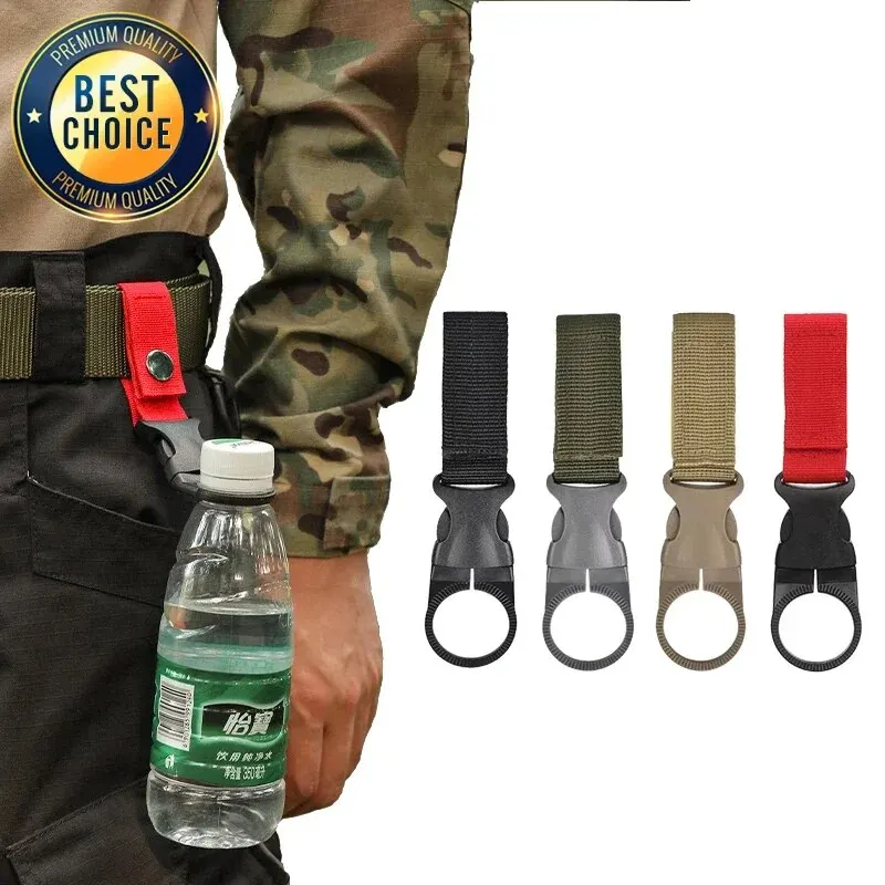 Water Bottle Holder Carabiner Belt Clip Carabiner Clips Tactical Buckle Webbing Buckle Hook Water Bottle Holder Clip Outdoor Military Nylon EDC Climb Carabiner Belt Backpack Hanger Camp
