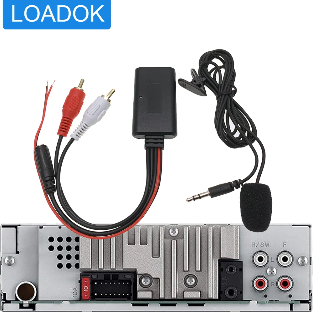 Autoradio Rca Adattatore Bluetooth Stereo 2Rca Wireless Aux Audio Cablaggio Microfono Vivavoce Per Kenwood Per Clarion Per Pioneer