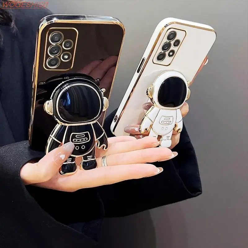 Astronaut Ring Holder Plated Phone Case Cover