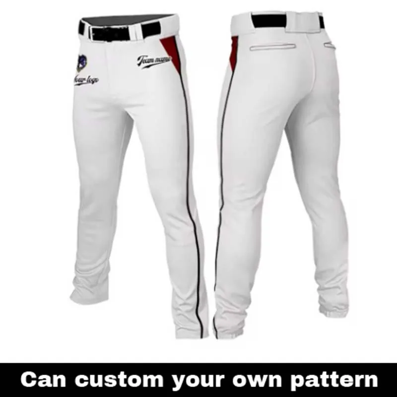 Custom Baseball Pants for Men Youth Solid Color Training Trousers Casual Running Hiking Pants with Pockets mens climbing pants