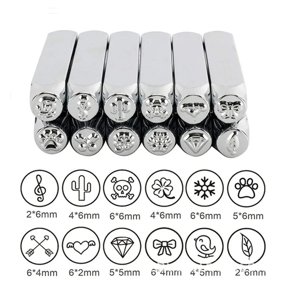 Metal Stamping Metal Punch DIY Leather Jewelry Stamping Pattern Embossed Steel Punch Jewelry Graphic Tool