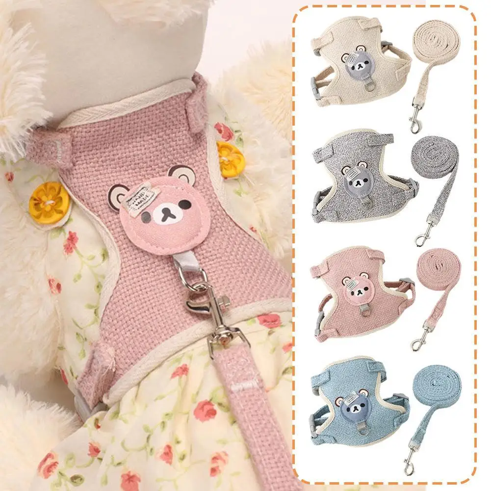 

Adjustable Dog Harness Personalized Dog Harness Vest Reflective Breathable Pet Cute Leash For Medium And Small M1y4