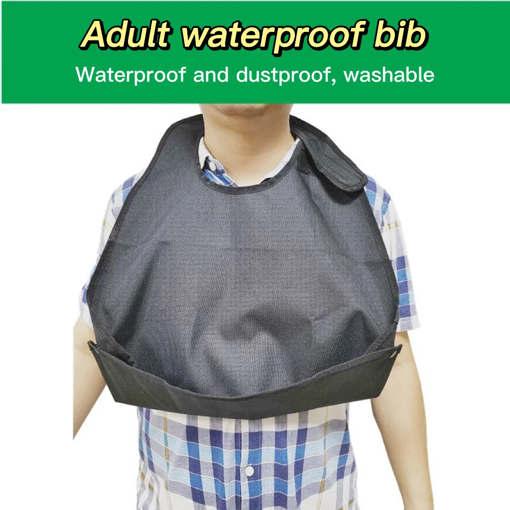 

Adult Disabled Waterproof Bibs Soft Apron Unisex Eating Protector for Adult Patient Elderly Mealtime Senior Citizen Aid Aprons