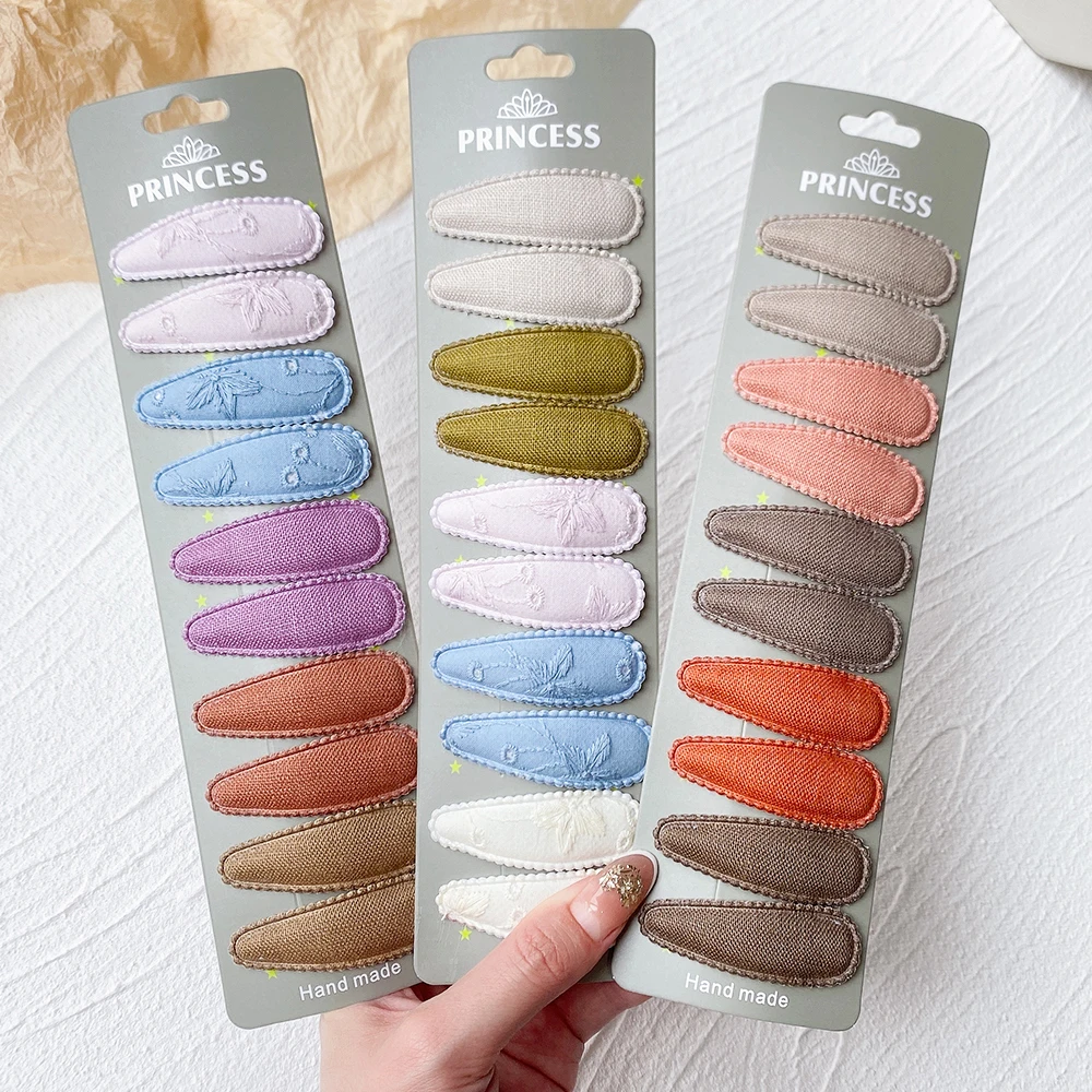 10pcs/set Embroidery Printed Snap Hair Clips for Girls Kids BB Hairpins Color 6 S8744a37f4ab545bab08275016aa76cdfH