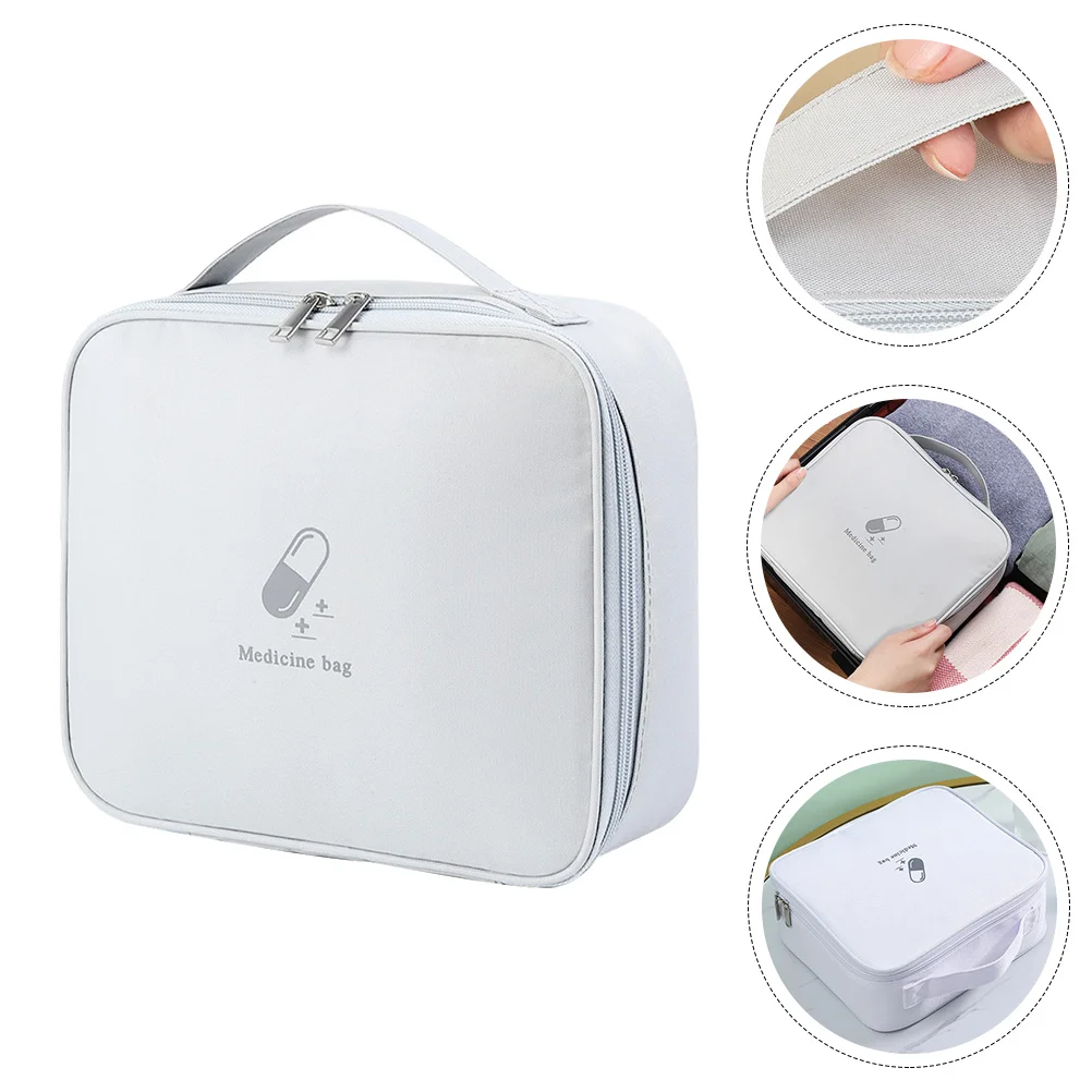 

First Aid Kit Pouch First Aid Box Empty Emergency Storage Bag Make up Medical White Organizer Travel