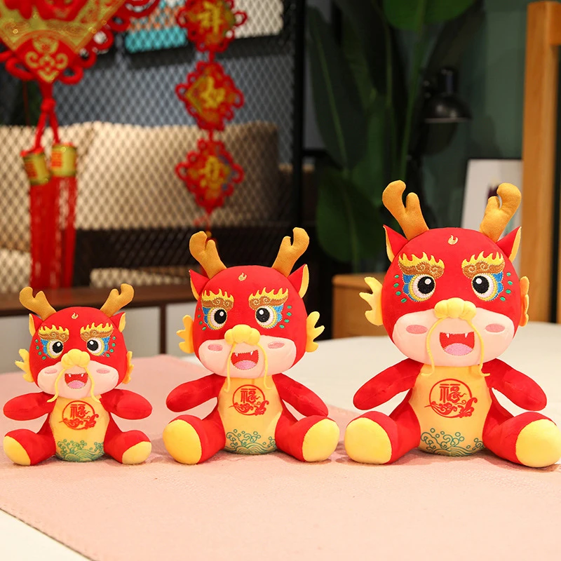 

20/25/30CM Cute Mascot Doll Chinese Zodiac Dragon Plush Toy Animal Dragon Lucky Soft Cuddly Stuffed Animals For New Year Gift