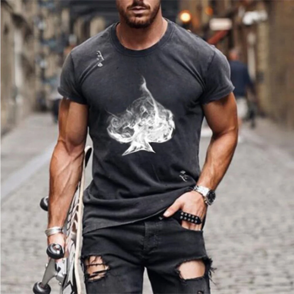 Мужская футболка индивидуальность 3-d Детская с широким принтом летняя коротким
