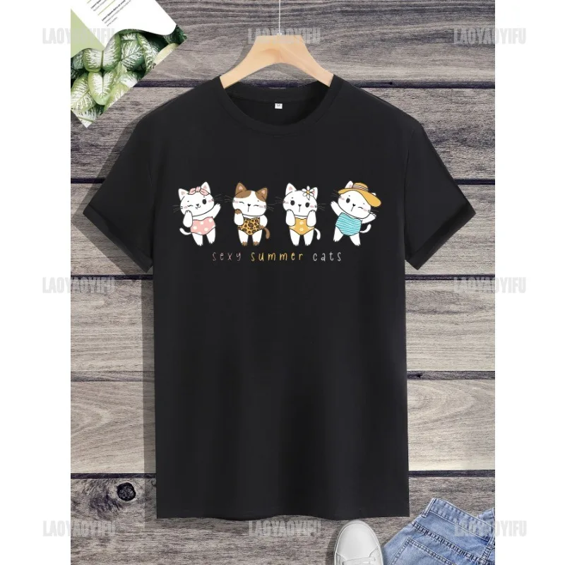 

Дышащая Футболка с принтом для отдыха, трендовая летняя новинка, Лидер продаж, милая одежда с животными для женщин, милый рисунок с милым персонажем