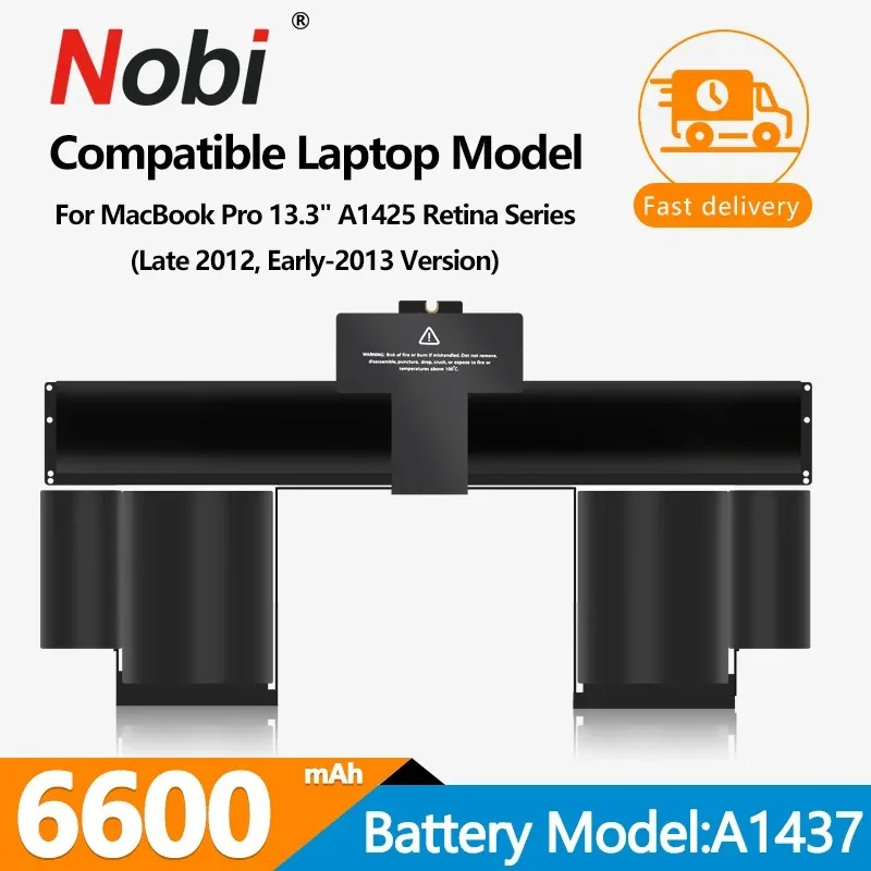 NOBI A1437 Laptop Battery For Apple MacBook Pro 13