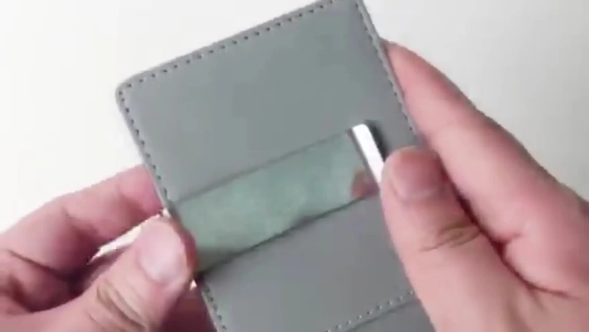 Slim Leather Money Clip Wallet For Men & Women - Green, Card Slots & Cash Holder - View #6