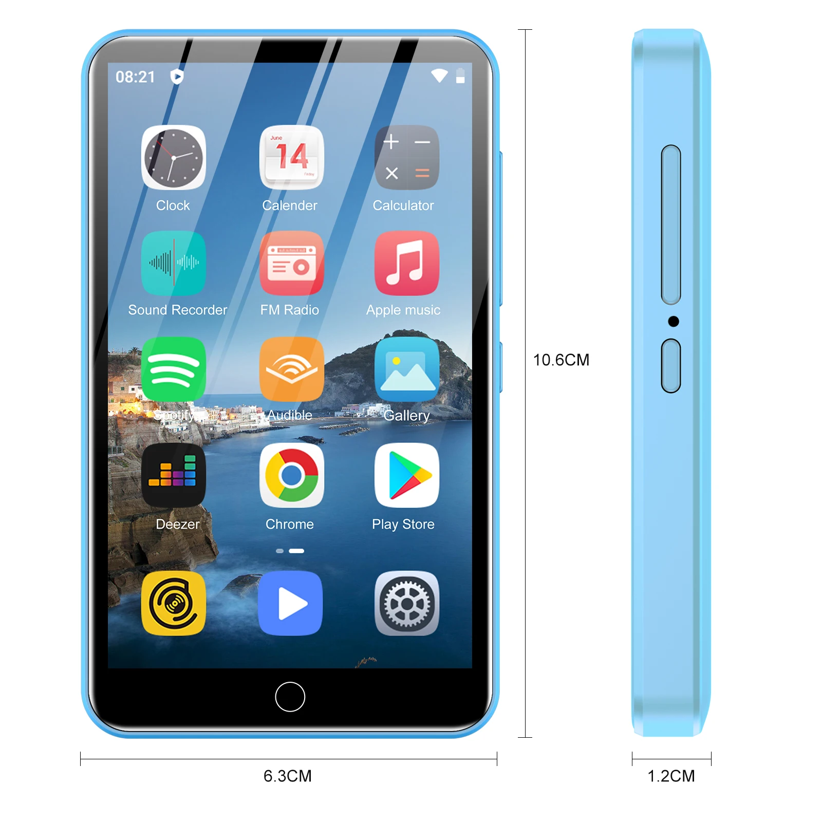 ZAQE 64GB MP3 Player With Bluetooth5.3, 2.4-Inch HD Full Touch Screen, Portable Lossless Sound Mic Player With HD Speaker, Mp3 With FM Radio Recording E-Book, Record, Earphone Included, Black - View #3