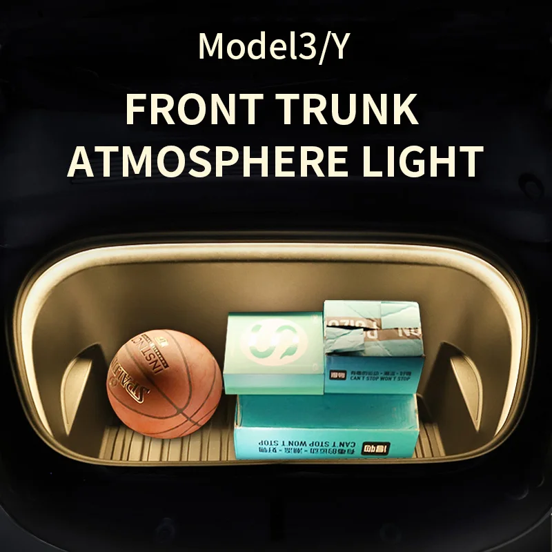 

Front Trunk Light for Tesla Model 3 Y LED Atmosphere Lamps Strips Decorative Warm White Brighten 2021-2023