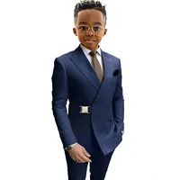 Designer Boy Suits Wedding Kids Tuxedos 2 Pieces Formal Blazer Peaked Lapel Double Breasted Prom Suits (Jacket+Pants)