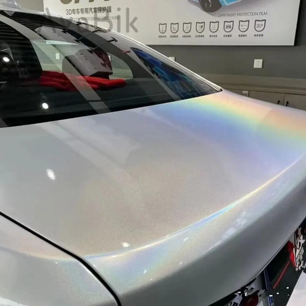 Rainbow Laser White Car Stickers