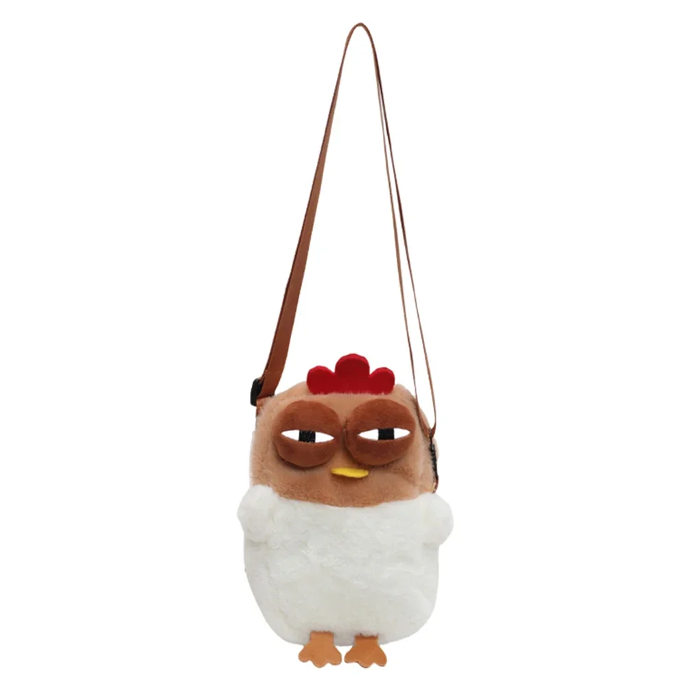 Borsa a tracolla da donna a forma di gallina, in peluche con pollo, soffice borsa a tracolla in peluche a forma di gallina, ideale come regalo for ragazze e figlie, Cammello