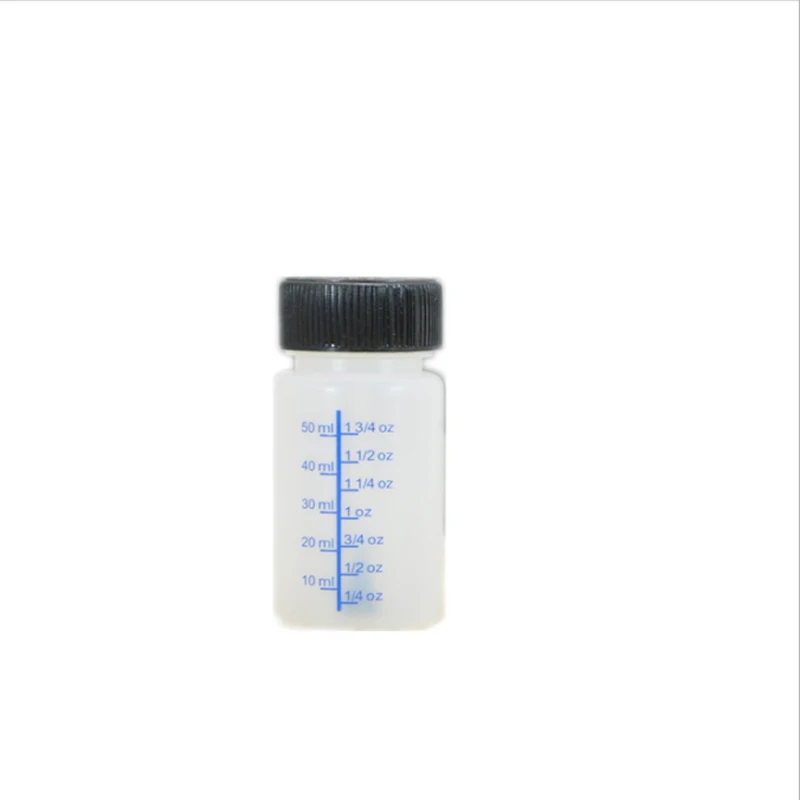50ML Brush Bottle Safety Cover Glue Refill Plastic Bottle with Glass ball 50Pcs